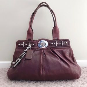 Coach Large Burgundy Leather Shoulder Bag